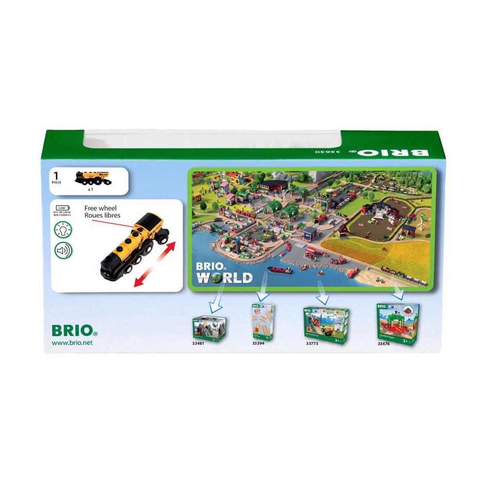 Brio World Eisenbahn Lok Goldene Batterielok mit Licht und Sound 1 Teil 33630