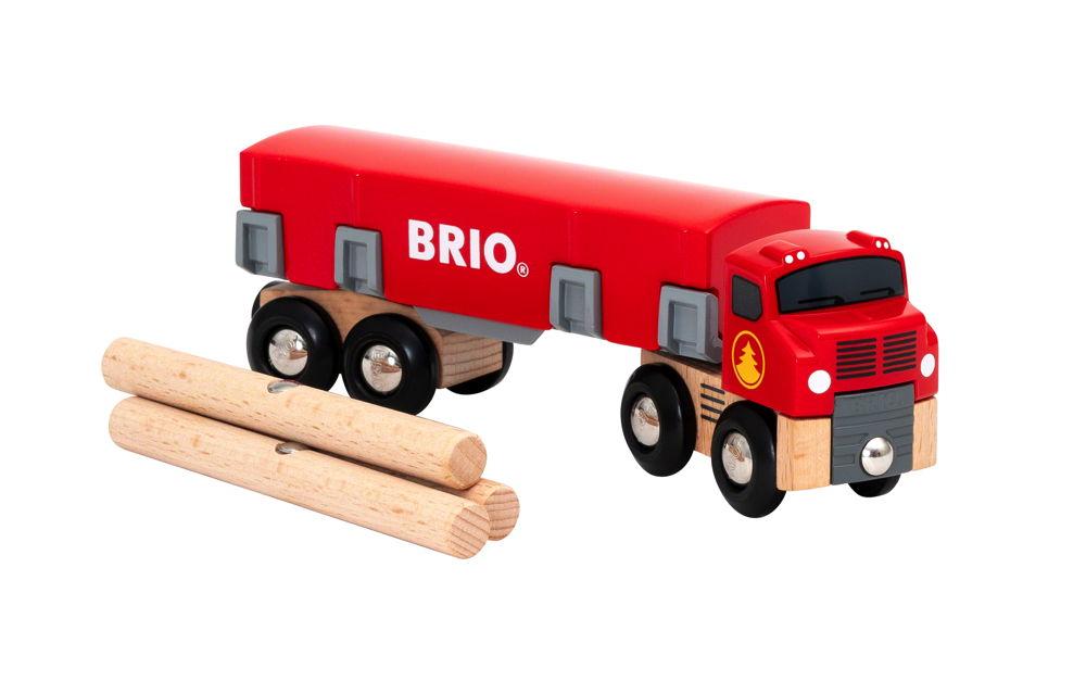 Brio World Eisenbahn Fahrzeug Holztransporter mit Magnetladung 6 Teile 33657