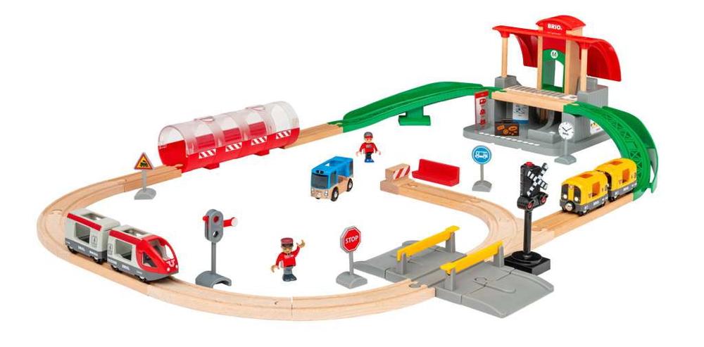 Brio World Eisenbahn Set Großes City Bahnhof Set 37 Teile 33989