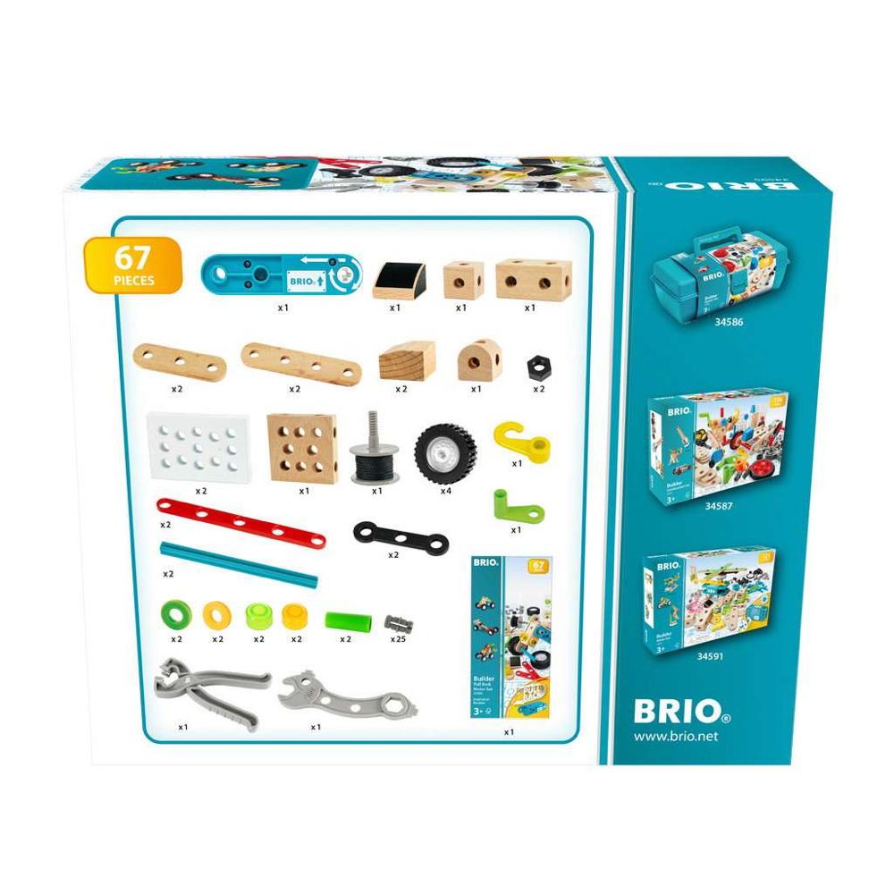 Brio Spielzeug Bausystem Builder Nachziehmotor Konstruktionsset 67 Teile 34595