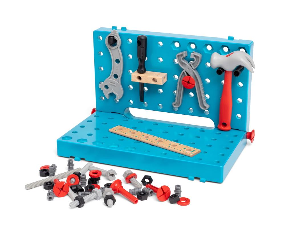 Brio Spielzeug Bausystem Builder Werkbank Koffer 58 Teile 34596