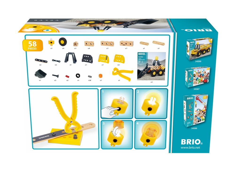 Brio Spielzeug Bausystem Builder Volvo Frontlader 57 Teile 34598