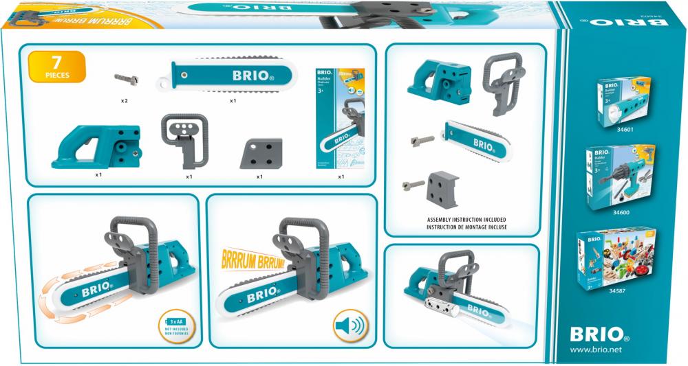 Brio Spielzeug Bausystem Builder Kettensäge 5 Teile 34602