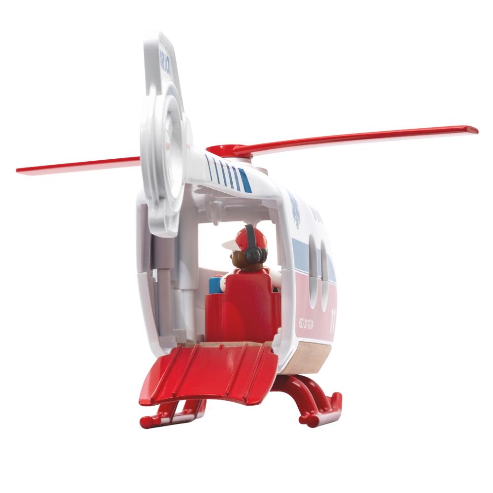 Brio World Eisenbahn Fahrzeug Rettungshubschrauber 4 Teile 36022