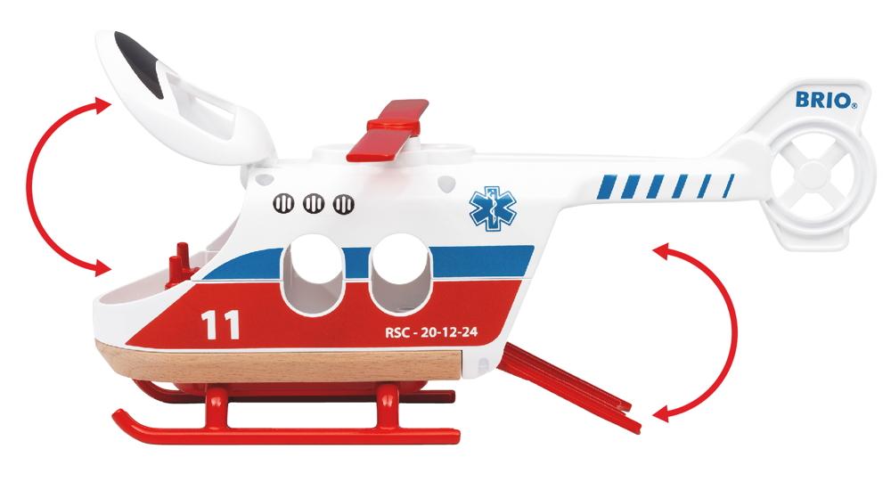 Brio World Eisenbahn Fahrzeug Rettungshubschrauber 4 Teile 36022