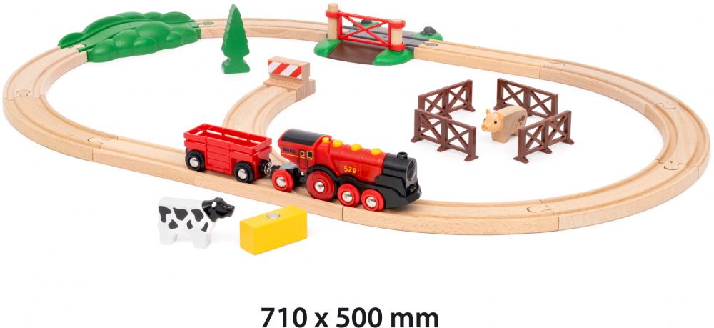 Brio World Eisenbahn Starter Set Rote Lola Bauernhof Zugset 24 Teile 36029