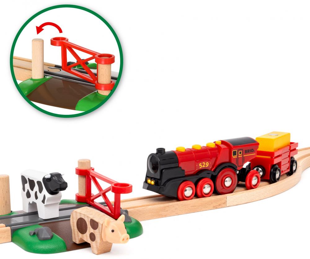 Brio World Eisenbahn Starter Set Rote Lola Bauernhof Zugset 24 Teile 36029