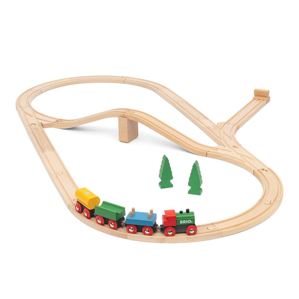 Brio World Eisenbahn Set 65 Jahre Holzeisenbahn Jubiläums Zugset 32 Teile 36036