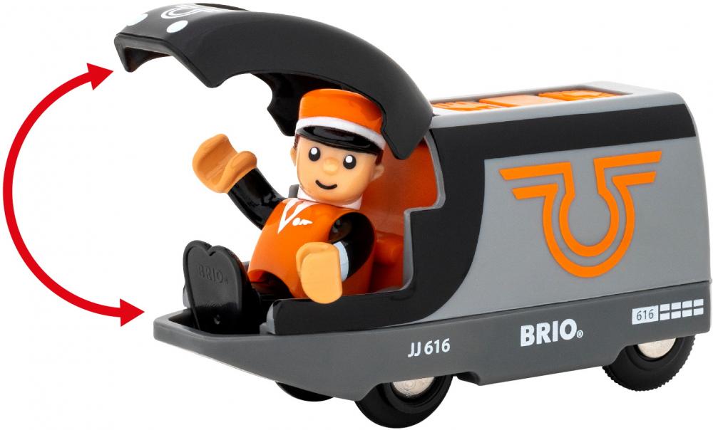 Brio World Eisenbahn Zug Orange schwarzer Reisezug 2 Teile 36047