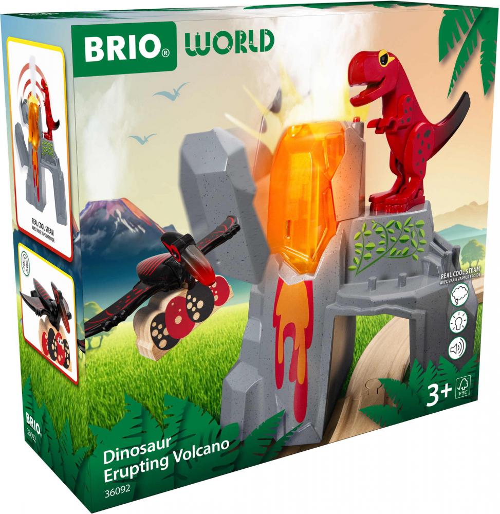 Brio World Eisenbahn Zubehör Dinosaurier-Vulkan mit Ausbruchsfunktion 36092