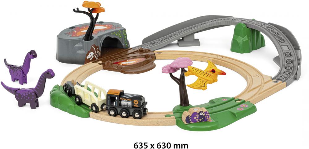 Brio World Eisenbahn Starter Set Dinosaurier Abenteuer-Set 21 Teile 36094