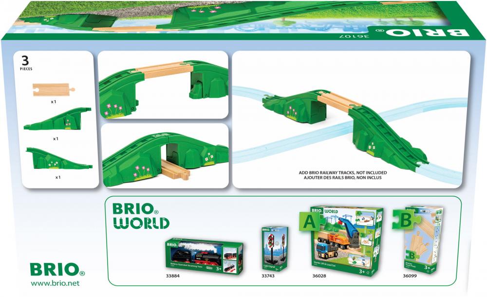 Brio World Eisenbahn Zubehör Modulare Brücke 3 Teile 36107