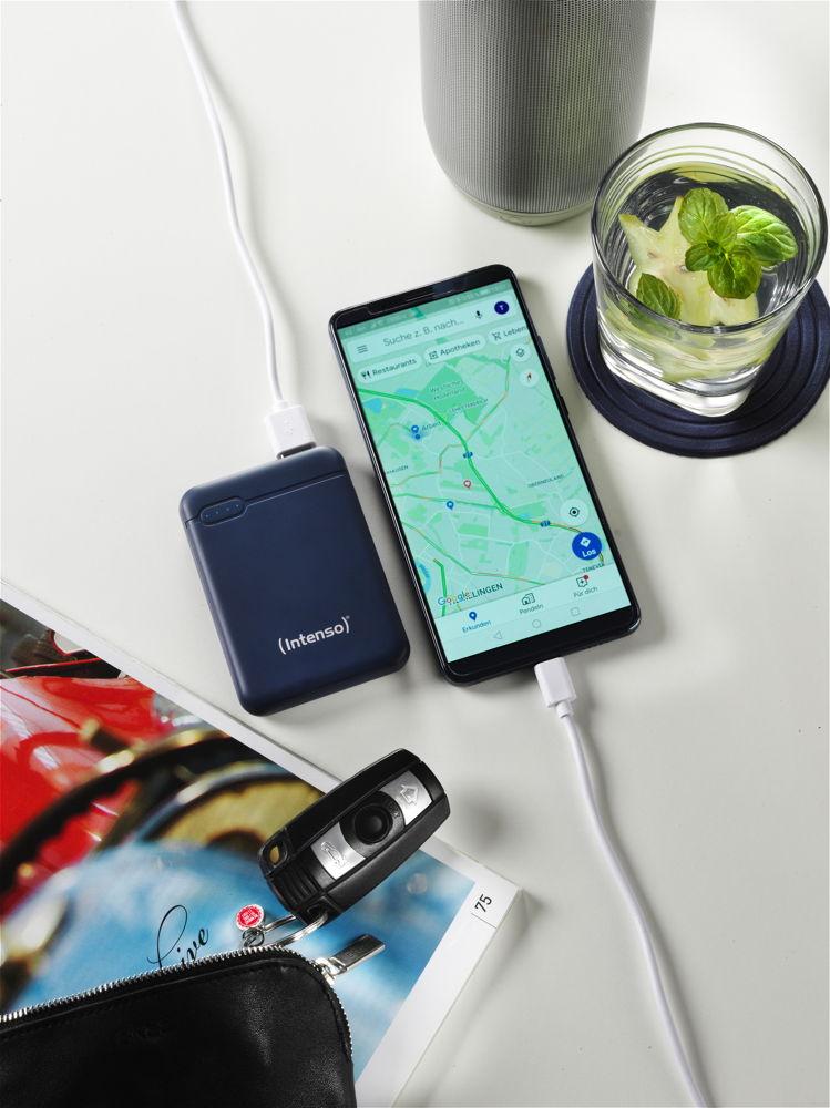 Intenso Powerbank mobile Ladestation Slim XS 5000 mAh Typ A / C USB OUT dark blue