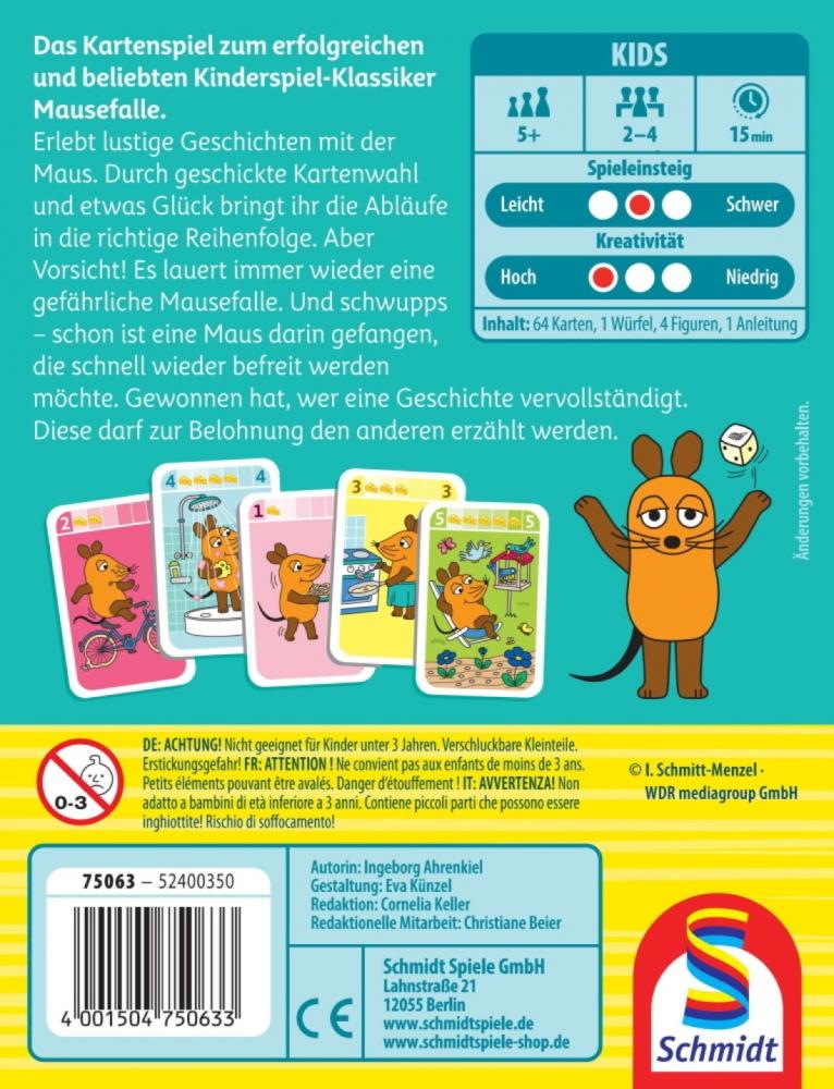 Schmidt Spiele Kartenspiel Kinderkartenspiel Die Maus Raus aus der Mausefalle 75063