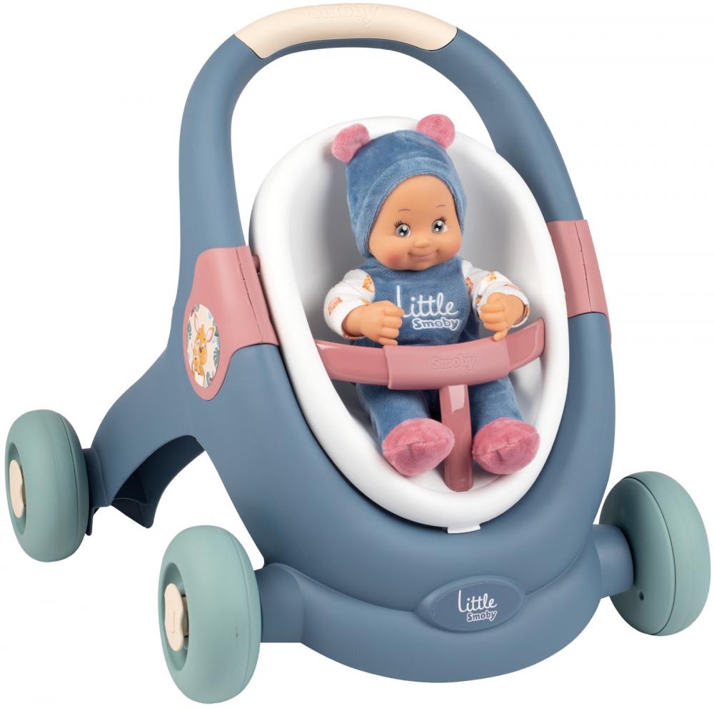 Smoby Spielzeug Little Smoby 3-in-1 Lauflernwagen Baby Puppenwagen 7600140308