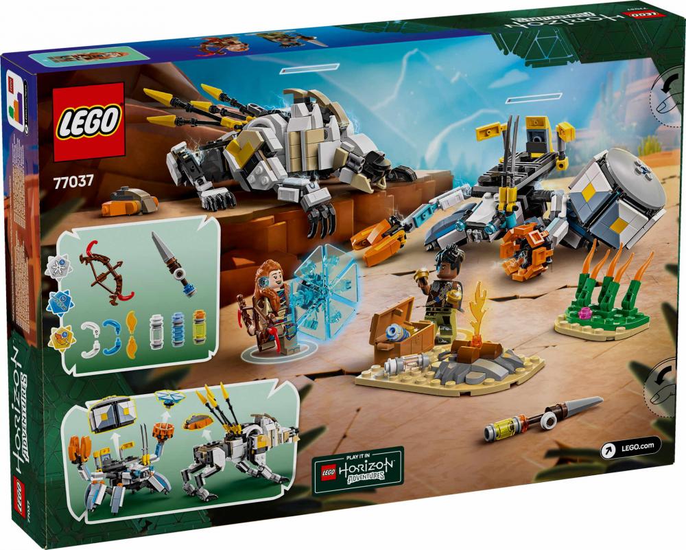 LEGO® Horizon Aloy und Varl vs. Panzerwanderer und Sägezahn 768 Teile 77037