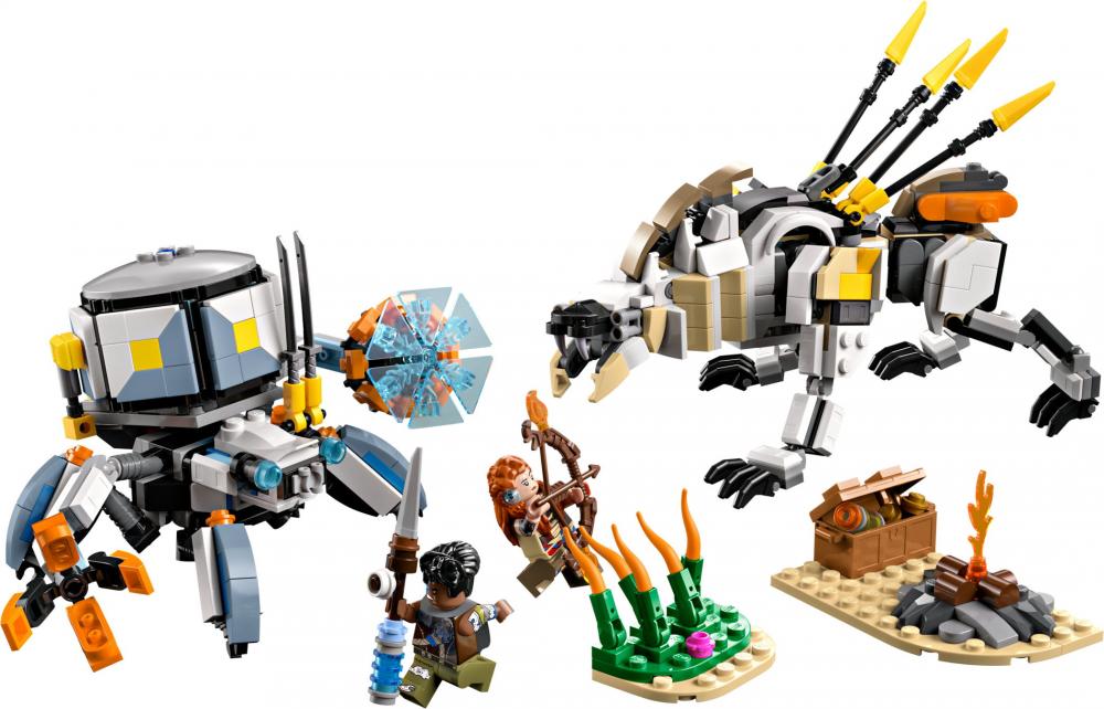 LEGO® Horizon Aloy und Varl vs. Panzerwanderer und Sägezahn 768 Teile 77037