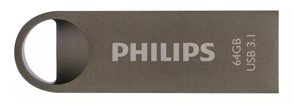 Philips USB Stick 64GB Speicherstick Moon Aluminium grau USB 3.1