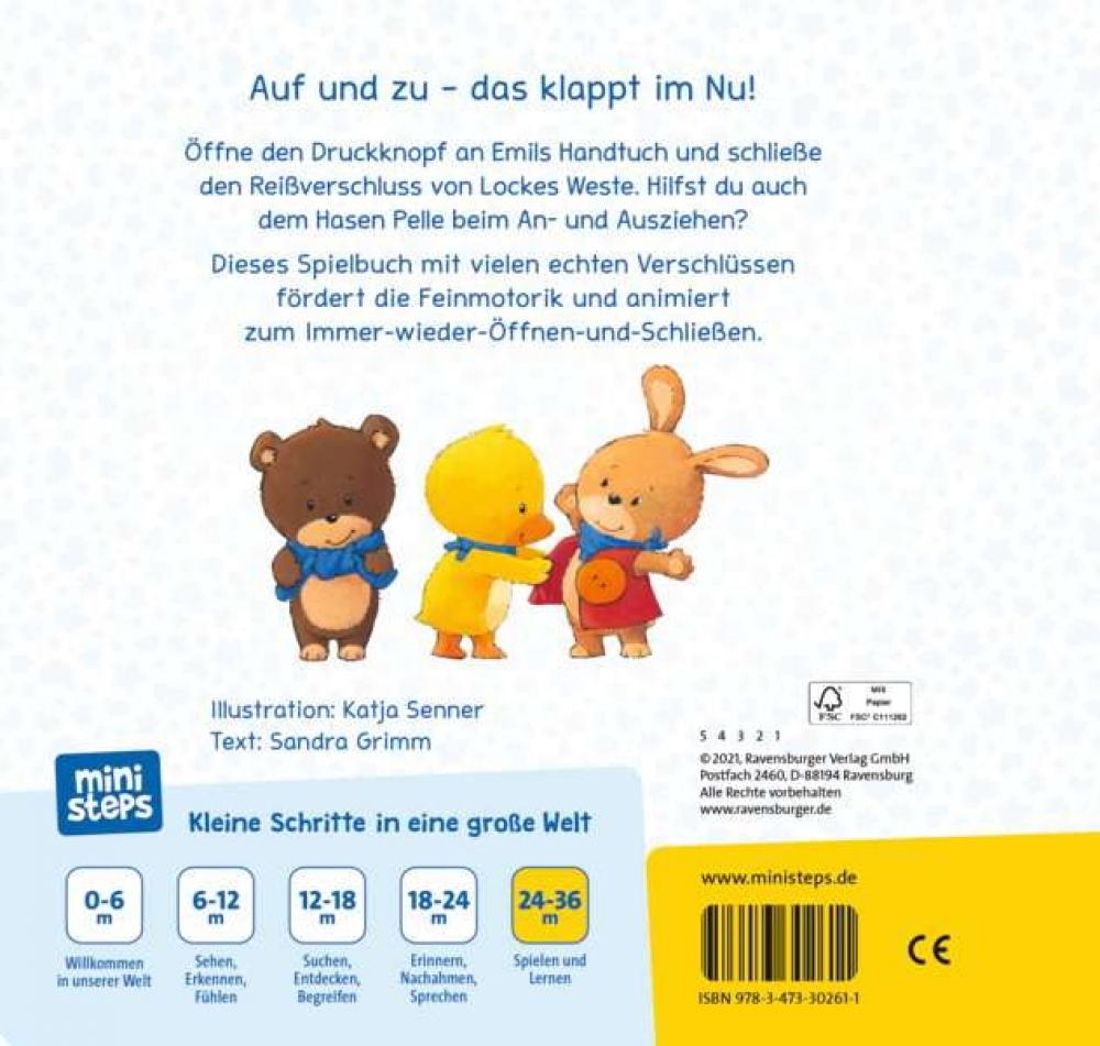 Ravensburger ministeps Buch Knopf auf! Knopf zu! 30261