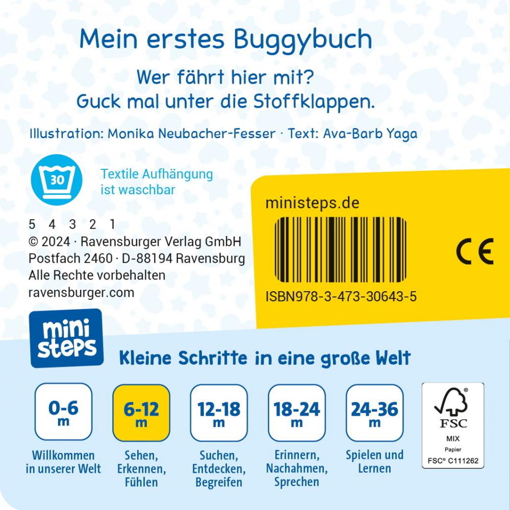 Ravensburger Buch Pappbilderbuch ministeps Mein erstes Buggybuch Guck mal! Erste Fahrzeuge 30643