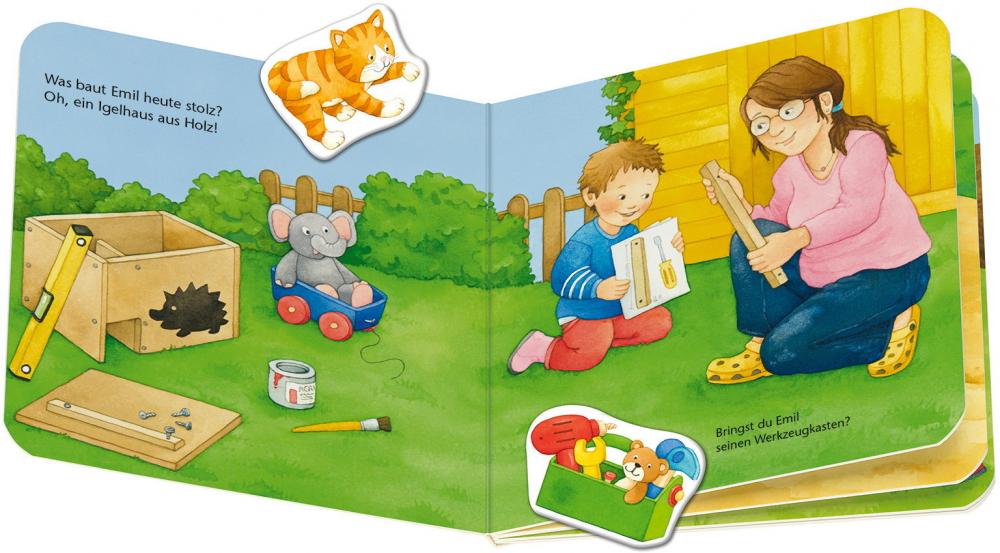 Ravensburger Buch Pappbilderbuch ministeps Mein erstes Magnetbuch Wer baut was? zu Hause 30800