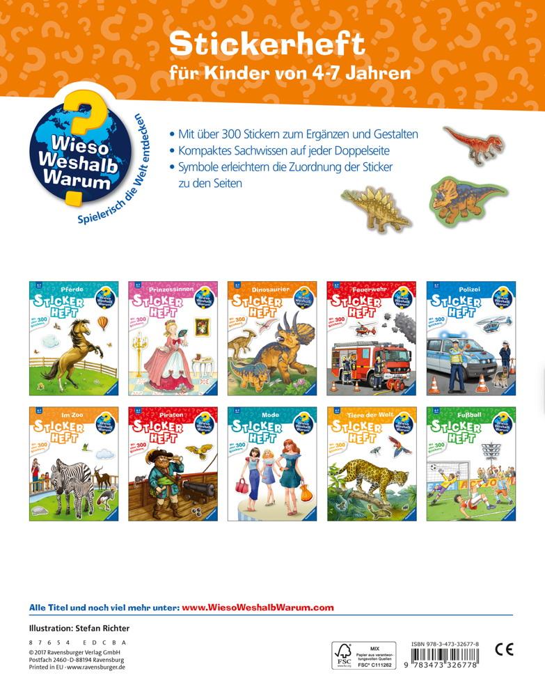 Ravensburger Buch Wieso? Weshalb? Warum? Stickerheft Dinosaurier 32677