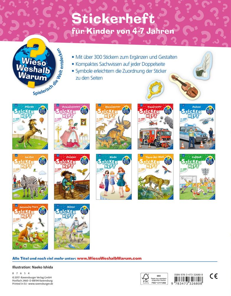 Ravensburger Buch Wieso? Weshalb? Warum? Stickerheft Prinzessinnen 32680