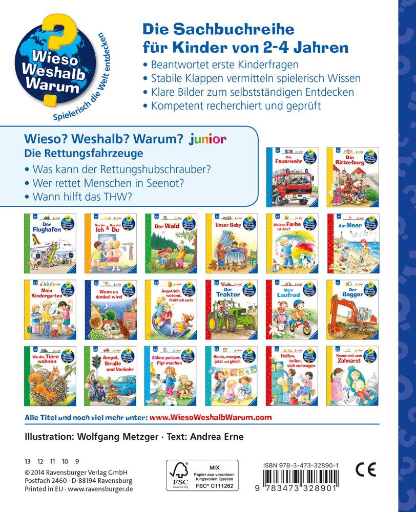 Ravensburger Buch Wieso? Weshalb? Warum? Junior Die Rettungsfahrzeuge Band 23 32890