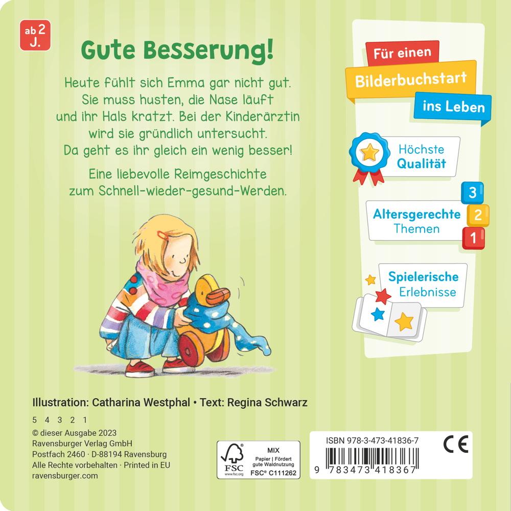 Ravensburger Buch Pappbilderbuch Bald bist du wieder gesund 41836