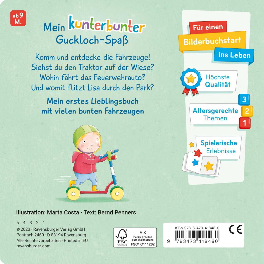 Ravensburger Buch Pappbilderbuch Viele kunterbunte Fahrzeuge 41848