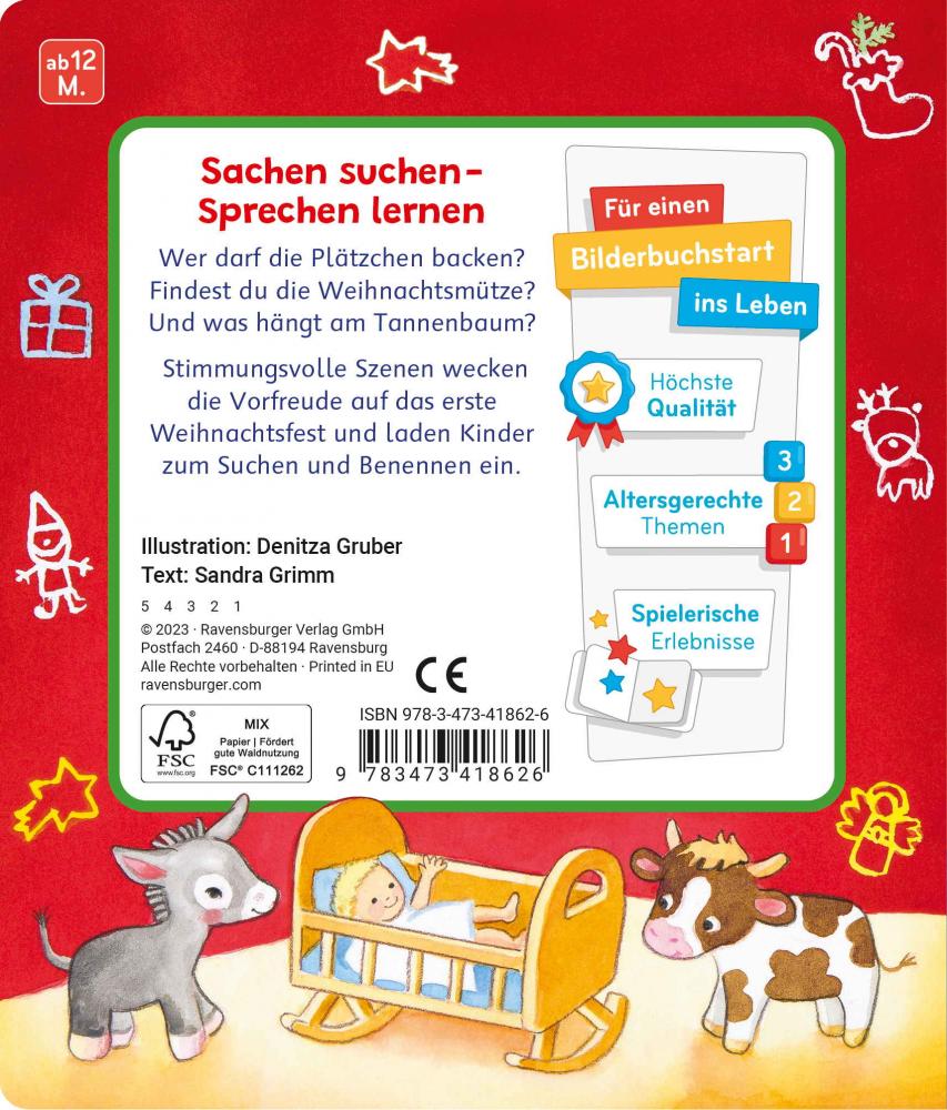 Ravensburger Buch Pappbilderbuch Mein erstes Sachen suchen Frohe Weihnachten 41862