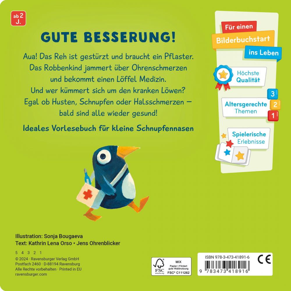 Ravensburger Buch Pappbilderbuch Tierisch krank 41891