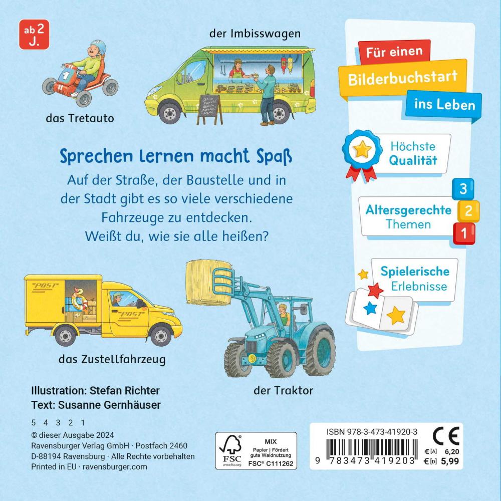 Ravensburger Buch Pappbilderbuch Mein Bilder-Wörterbuch Unsere Fahrzeuge 41920