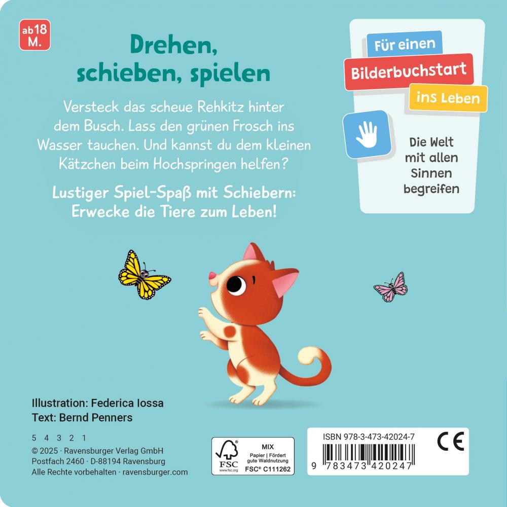 Ravensburger Buch Pappbilderbuch Mitmachen Mein Schiebe Mitmachbuch Lieblingstiere 42024