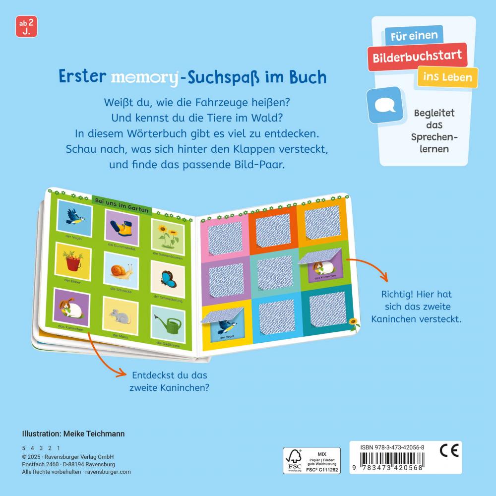 Ravensburger Buch Pappbilderbuch Mitmachen Mein erstes memory Spielbuch 42056