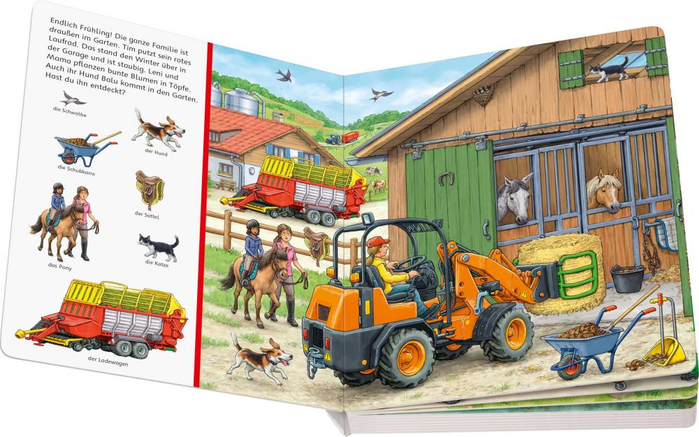 Ravensburger Buch Pappbilderbuch Spracherwerb Sachen suchen Bauernhof Fahrzeuge 42059