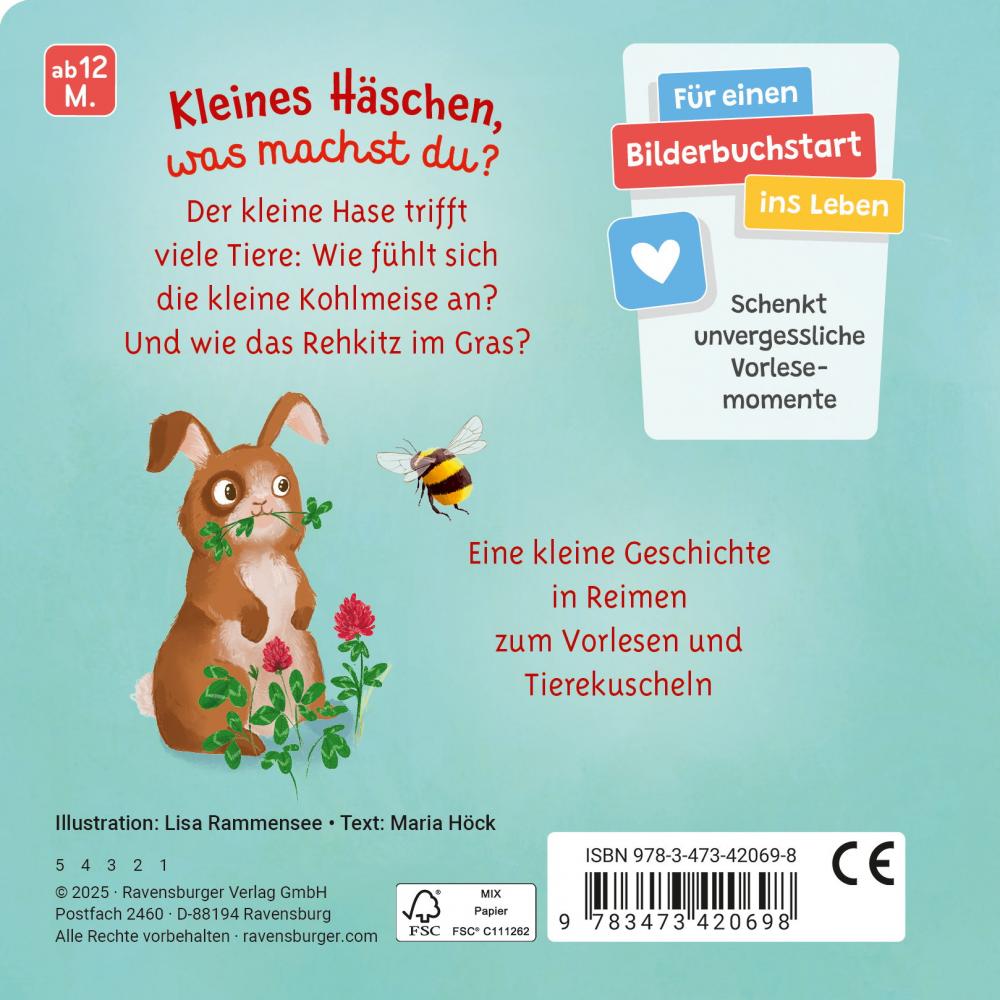 Ravensburger Buch Pappbilderbuch Vorlesen Mein liebstes Vorlese Fühlbuch Der kleine Hase 42069