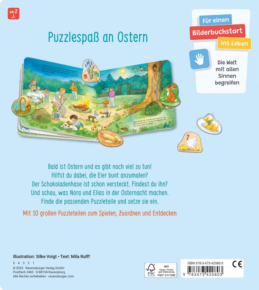 Ravensburger Buch Pappbilderbuch Mitmachen Mein großes Puzzle Spielbuch Ostern 42080