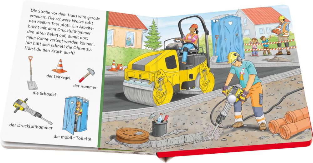 Ravensburger Buch Pappbilderbuch Mitmachen Hör mal hin Sachen suchen, Sachen hören Baustelle 42112