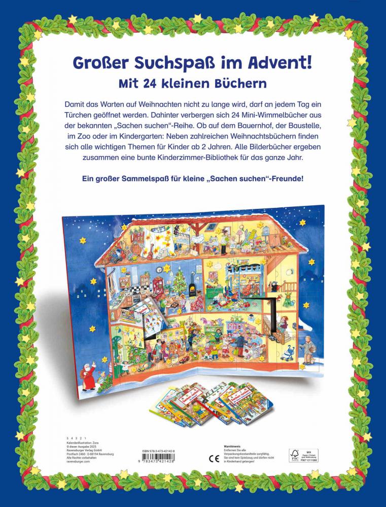 Ravensburger Buch Pappbilderbuch Mein großer Sachen suchen Adventskalender 42142