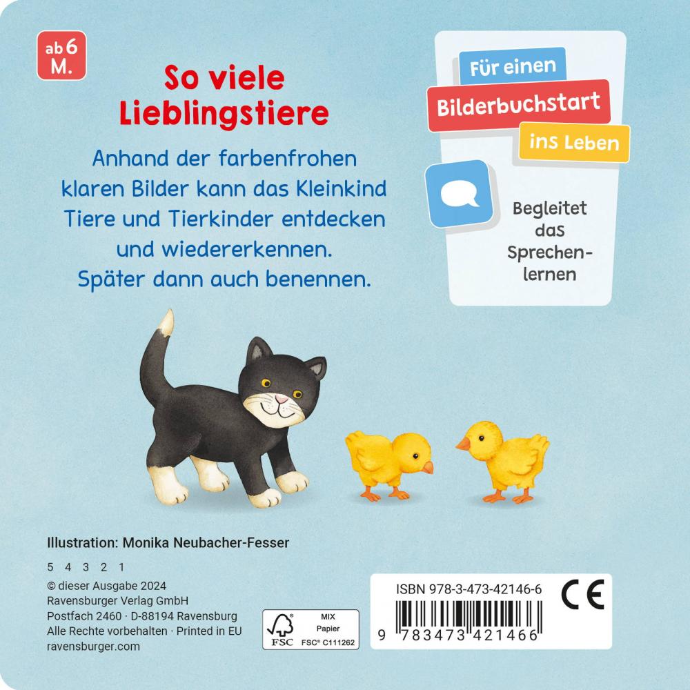 Ravensburger Buch Pappbilderbuch Spracherwerb Meine allerersten Tiere 42146