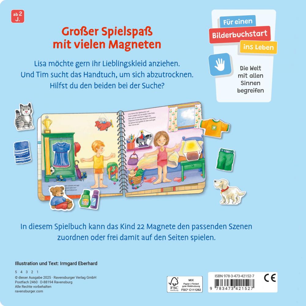 Ravensburger Buch Pappbilderbuch Mitmachen Mein großes Magnetbuch Was gehört wohin? 42152