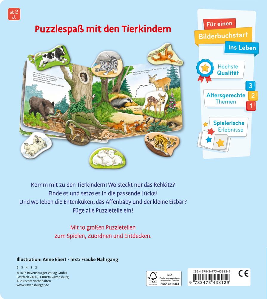 Ravensburger Pappbilderbuch Mein großes Puzzle Spielbuch Tierkinder 43812