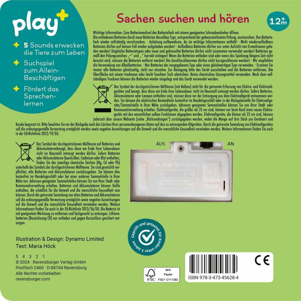 Ravensburger Buch Pappbilderbuch play+ Mein allererstes Soundbuch Im Dschungel 45628