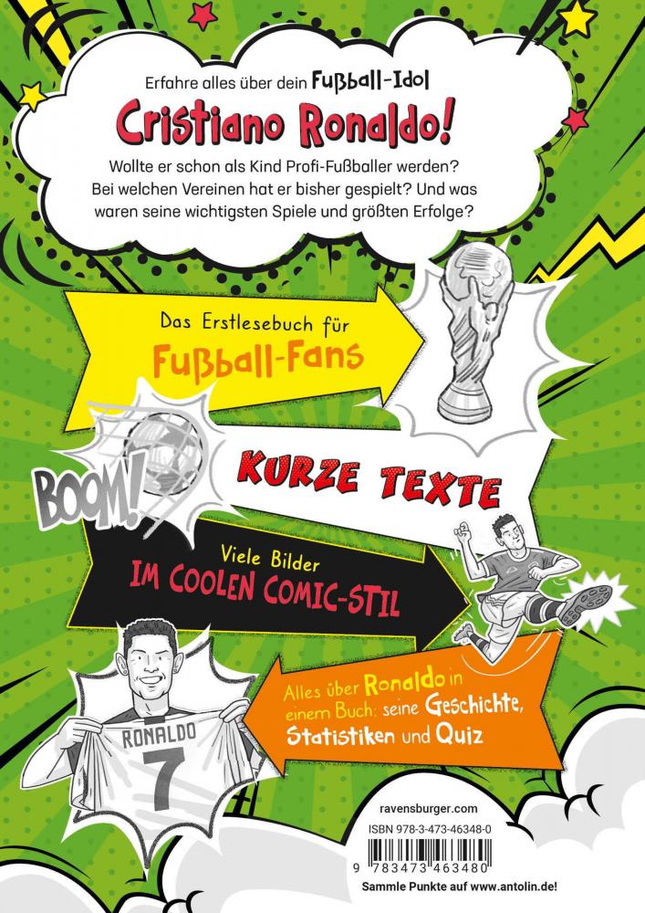 Ravensburger Buch Erstlesetitel Fußball-Stars Alles über Ronaldo 46348