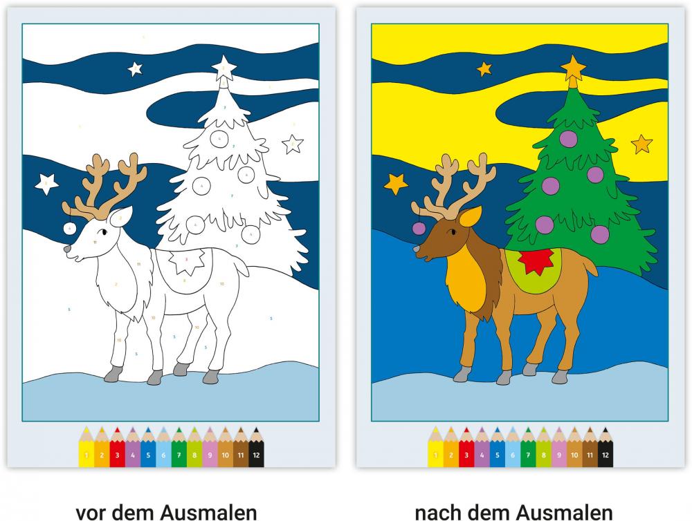 Ravensburger Buch Kreativität CreArt Malen nach Zahlen Weihnachten 48864