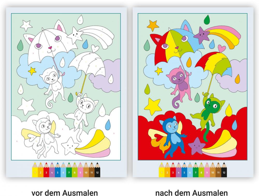 Ravensburger Buch Kreativität CreArt Malen nach Zahlen ab 5 Regenbogenland 48874