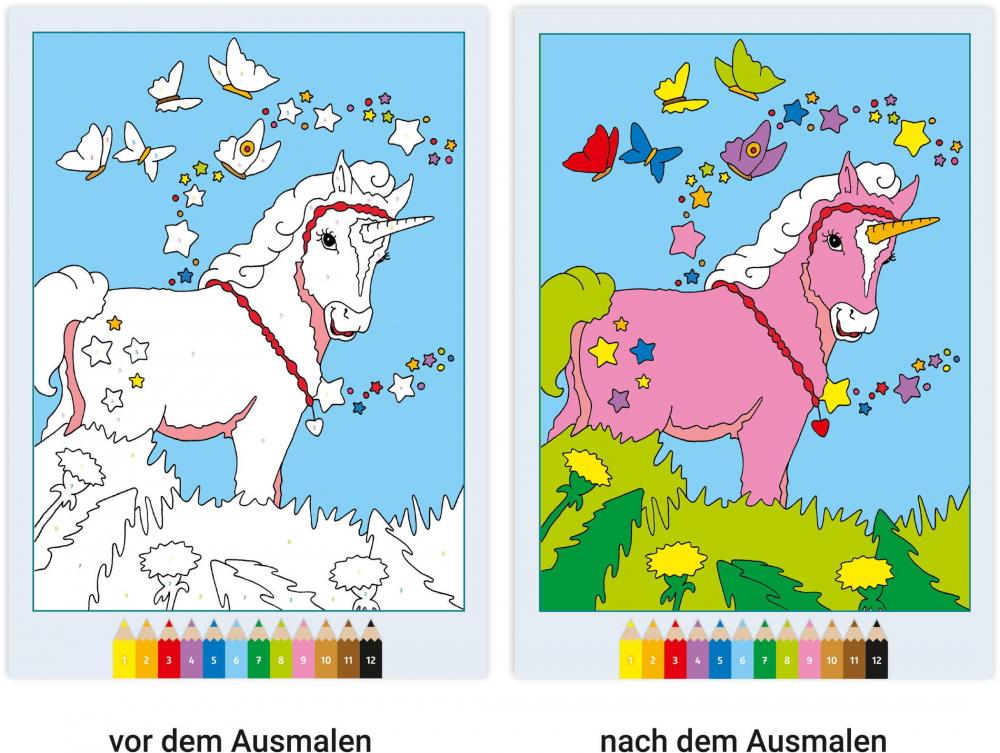 Ravensburger Buch Kreativität CreArt Malen nach Zahlen ab 5 Zauberponys 48910