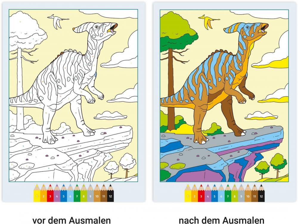 Ravensburger Buch Kreativität CreArt Malen nach Zahlen ab 7 Dinosaurier 48927