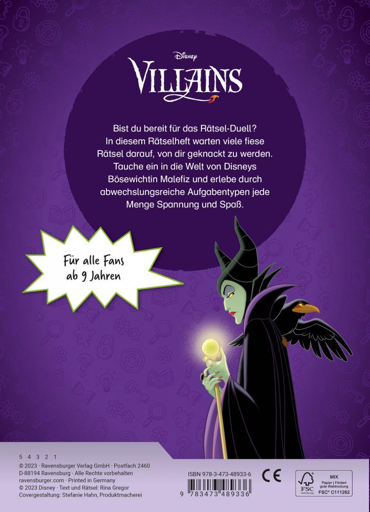 Ravensburger Buch Activity Disney Villains Fiese Rätsel mit Malefiz 48933